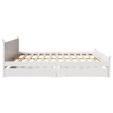 Bed Frame without Mattress White 200x200 cm Solid Wood Pine 3309759