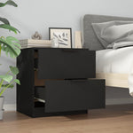 ZNTS Bedside Cabinets 2 pcs Black Engineered Wood 811217