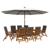 9-Piece Garden Dining Set 9 pcs Natural Solid Acacia Wood 3434627