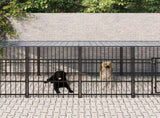 Outdoor Dog Kennel with Roof Steel 18.77 m 3124615