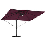 Umbrella with LED Strip Lights Bordeaux Red 351 x 250 x 253 cm 42003365