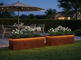 Garden Planter with LED 2 pcs Rusty 30 x 80 x 30 cm 8008111
