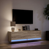 TV Wall Cabinet with LED Lights Sonoma Oak 140x31x38 cm 852371