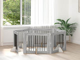 Foldable Dog Gate with Stands 6 pcs Grey Sonoma 482 cm 892088