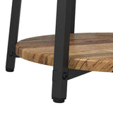 Side Table Set with Shelf 2 pcs Old Wood and Black 869706