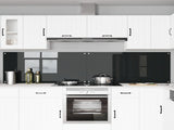 Kitchen Backsplash 2 pcs Black 120 x 60 cm Tempered Glass 3415499