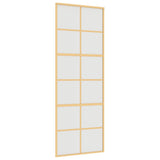 Sliding Door Gold 76x205 cm Frosted ESG Glass and Aluminium 155169