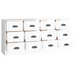 Sideboards 2 pcs High Gloss White Engineered Wood 3185281