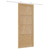 Sliding Door Brown 86 x 211 cm Solid Pine Wood 3333596