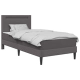Bed Frame with LED Strip Lights Grey 90 x 190 cm Faux Leather 3415282
