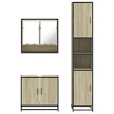 3 Piece Bathroom Furniture Set Sonoma Oak Engineered Wood 3301096