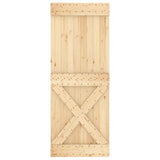 Sliding Door with Hardware Set 80x210 cm Solid Wood Pine 3203170