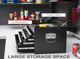 Steel Six Drawer Tool Storage Carry Chest, with Lock and Keys - Black T3398P330472