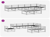 Outdoor Sofa Set 8 pcs Natural Solid Acacia Wood 3367737