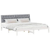 Bed Frame with Upholstered Headboard White 200 x 200 cm 3394382