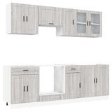8 Piece Kitchen Cabinet Set Kalmar Grey Sonoma Engineered Wood 3314847