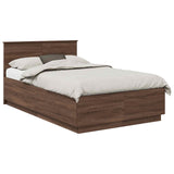 Bed Frame with Headboard Brown Oak 120 x 200 cm Engineered Wood 3408193