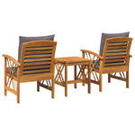 Garden Sofa Set with Cushion 3 pcs Brown Solid acacia wood 4106450