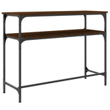 Console Table Brown Oak 100x35.5x75 cm Engineered Wood 834049