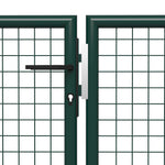 ZNTS Garden Gate Steel 400x100 cm Green 144311