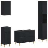 4 Piece Bathroom Cabinet Set ARNHEM Black Engineered Wood 3417928