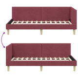 Corner Bed Frame with Headboard Wine Red 90 cm x 190 cm Velvet 42016184