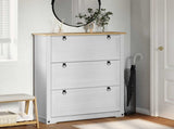 Shoe Cabinet Corona White 99 x 32 x 122 cm Solid Pine Wood 42024954