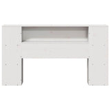 Headboard with Storage White 135 cm Solid Wood Pine 855634