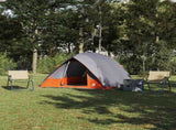 Camping Tent Grey and Orange 275 x 230 x 140 cm Taffeta 42001195