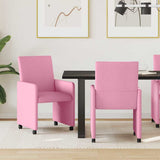 Dining Chairs with Wheels 2 pcs Pink 57 x 66 x 94 cm Fabric 42017816
