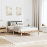 Bed frame Brown and dark grey 120 x 200 cm Solid pine wood 878540