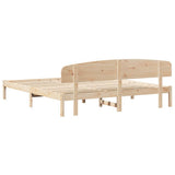 Bed Frame with Headboard Natural 180 x 200 cm Solid Pine Wood 872053