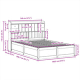 Bed Frame without Mattress Wax Brown 140x200 cm Solid Wood Pine 3323496