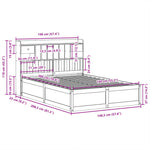 Bed Frame without Mattress White 140x200 cm Solid Wood Pine 3323495