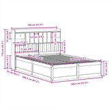 Bed Frame without Mattress White 140x200 cm Solid Wood Pine 3323495