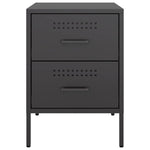 ZNTS Bedside Cabinet Black 36x39x50.5 cm Steel 842922