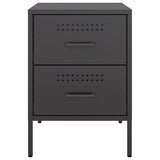 ZNTS Bedside Cabinet Black 36x39x50.5 cm Steel 842922