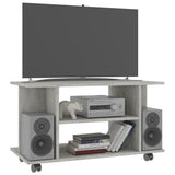 TV Cabinet with Castors Concrete Grey 80x40x45 cm Engineered Wood 800193
