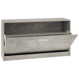 Shoe Bench Concrete Grey 80x24x45 cm Engineered Wood 342642