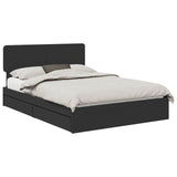 Storage Bed with Headboard Black 150 x 200 cm Engineered Wood 3412263
