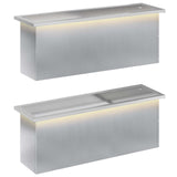 Garden Planter with LED 2 pcs Silver 30 x 100 x 30 cm 8008123