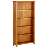 5-Tier Bookcase 70x22x140 cm Solid Oak Wood 331736