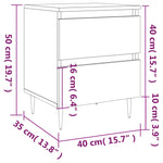 ZNTS Bedside Cabinets 2 pcs High Gloss White 40x35x50 cm Engineered Wood 826865