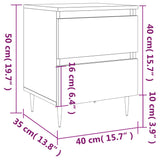 ZNTS Bedside Cabinets 2 pcs High Gloss White 40x35x50 cm Engineered Wood 826865