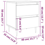 Bedside Cabinet Brown Oak 40x35x50 cm Engineered Wood 826874