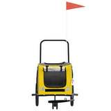 Pet Bike Trailer Yellow and Grey Oxford Fabric and Iron 93896