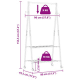 Clothes Rack with Shelves and Wheels 96x45.5x155.5 cm Bamboo 4008907