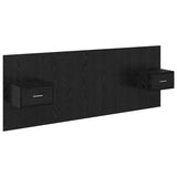 Headboard with Cabinet 3 pcs Black Oak Engineered Wood 3416091