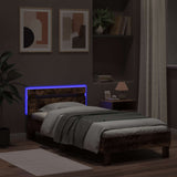 Bed Frame with LED Smoked Oak 80 x 200 cm Engineered Wood 8008991