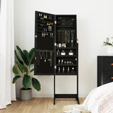 Mirror Jewellery Cabinet Free Standing Black 42x38x152 cm 353257